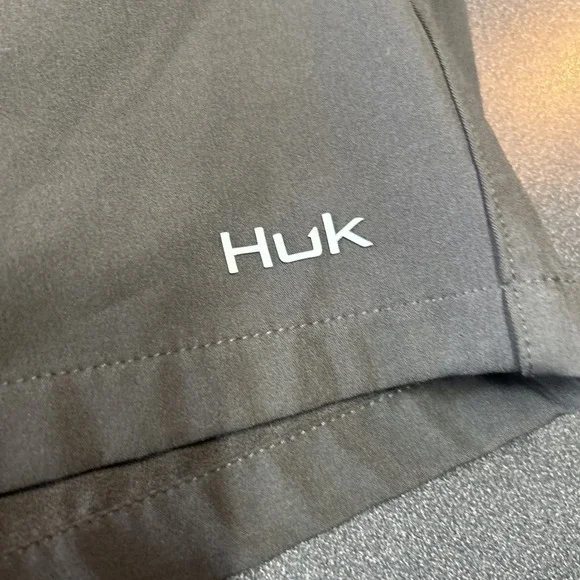 HUK Mens Pursuit 5.5" Volley Swim Shorts XL Gray Lined Drawstring Fishing - Picture 7 of 8